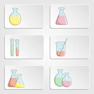 Banners with laboratory test tubes Illustrazione stock