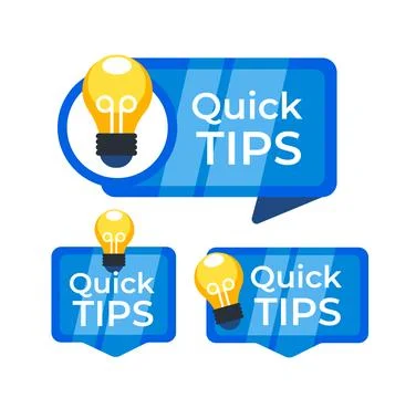 Banners with a light bulb icon for Quick Tips , conveying helpful advice in a Stock-Illustration