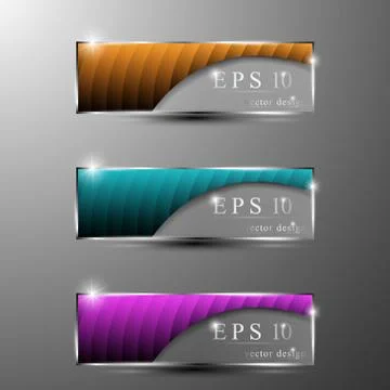 Banners with lines pattern Stock Illustration