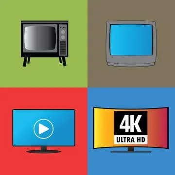 Banners or background, the evolution of television 스톡 일러스트