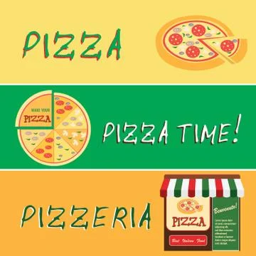 Banners of pizza design. Stock Illustration