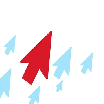 Banners with red and blue mouse arrow Stock Illustration