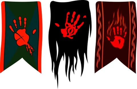 Banners with red palms Stock Illustration