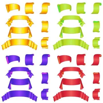 Banners ribbons and scrolls, set Stock Illustration