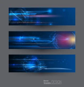 Banners set with image of speed movement pattern Stock Illustration