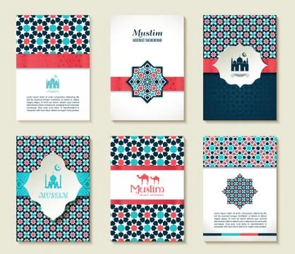 Banners set of islamic. Stock Illustration