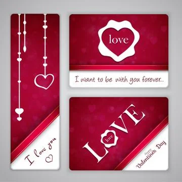 Banners for st. valentine's day Stock Illustration