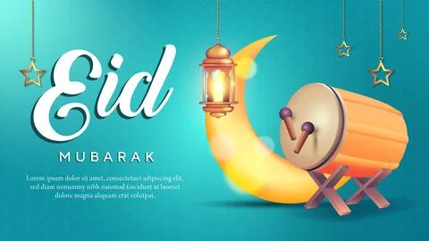 Banners Template Eid Mubarak Concept Stock Illustration