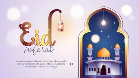 Banners Template Eid Mubarak Concept Illustrazione stock