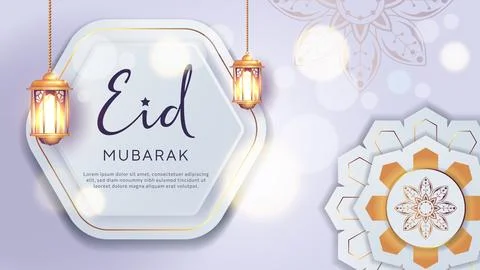 Banners Template Eid Mubarak Concept Stock Illustration