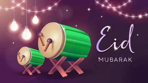 Banners Template Eid Mubarak Concept Stock Illustration