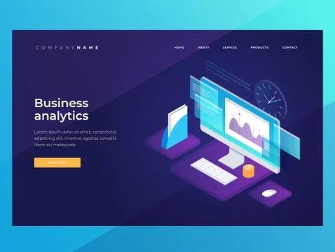 Banners on theme of strategy planning and business analysis. Stockillustratie