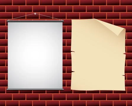 Banners on a wall Stock Illustration