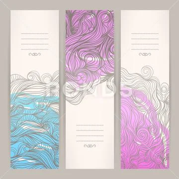 Banners with wavy patterns - 2 库存插图