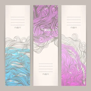 Banners with wavy patterns - 2 库存插图