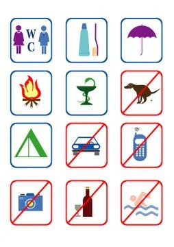 Banning and other signs Stock Illustration