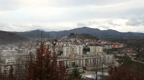 Banovici Panorama Wide Stock Footage 11630657
