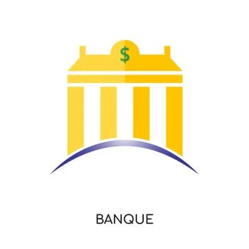 Banque logo isolated on white background for your web, mobile and app design Stock Illustration