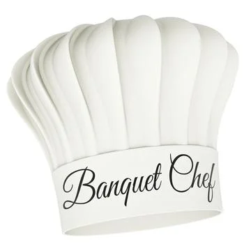 Banquet Chef hat, 3d rendering Stock Illustration