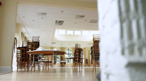 Banquet Empty Before Setup Stock Footage 46516075