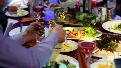Banquet in the restaurant. Stock Footage 80941833