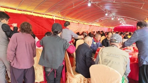 Banquet setup, Hubei Stock Footage 347245042