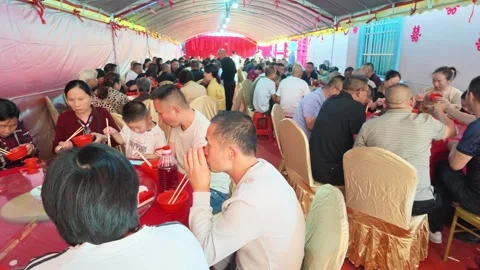 Banquet setup, Hubei Video stock 347247452