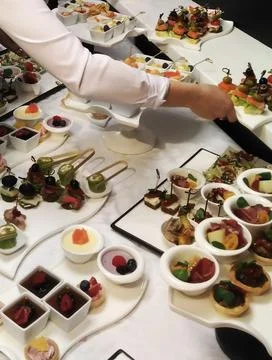 Banquet snacks on the table Stock Photos