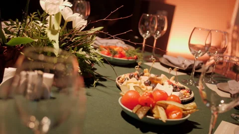 Banquet table Stock Footage 194694080