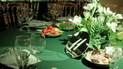 Banquet table Stock Footage 194694205