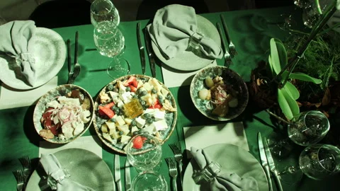Banquet table Stock Footage 194694233