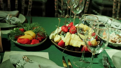Banquet table Stock Footage 194694237