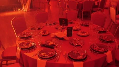 Banquet table Stock Footage 194694241