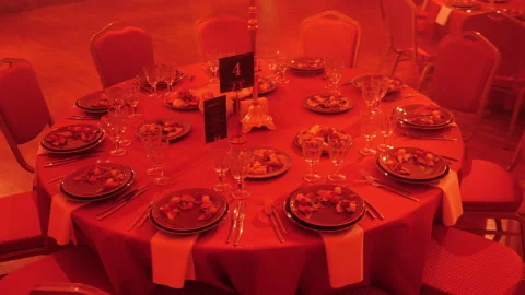 Banquet table Stock Footage 194694255