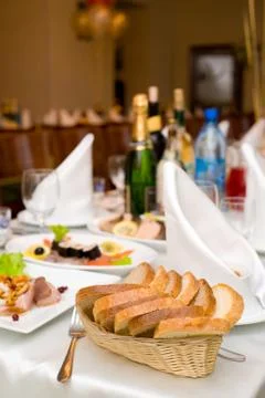 Banquet table Stock Photos