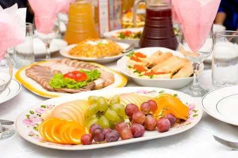 Banquet table Stock Photos