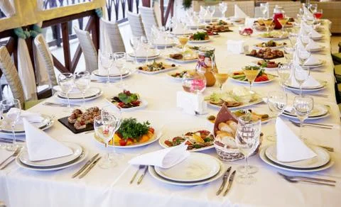 Banquet table Foto stock