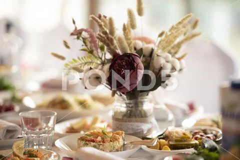 Banquet table Stock Photos