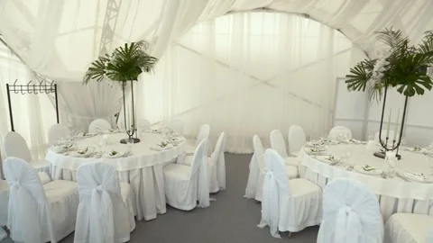 Banquet tables Stock Footage 169982240