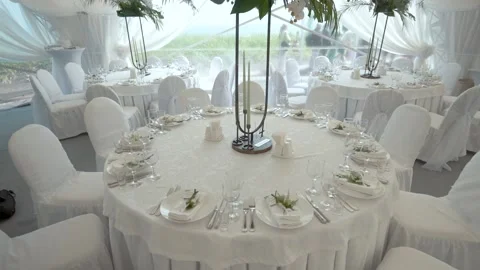 Banquet tables Stock Footage 169982256