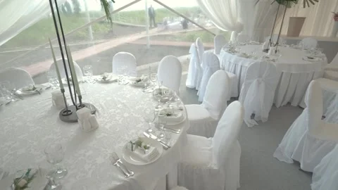 Banquet tables Stock Footage 169982278