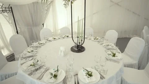 Banquet tables Stock Footage 169982283
