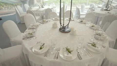 Banquet tables Stock Footage 169982285