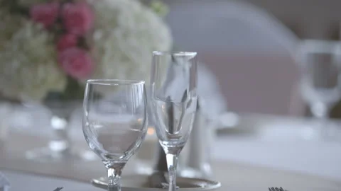 Banquets, tables set ups. Stock Footage 167745451
