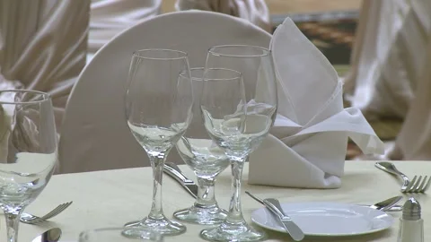 Banquets, tables set ups. Stock Footage 167745456