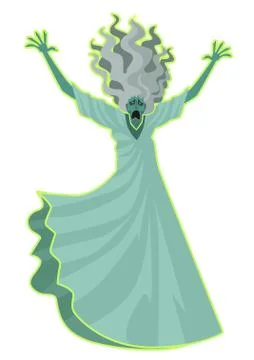 Banshee ghost female flying Stock Illustration