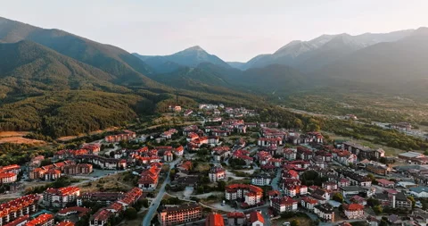 Bansko glows under stunning sunset summer Stock Footage 303318667