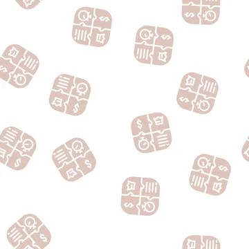 Bant budget authority needs timeline glyph vector seamless pattern 스톡 일러스트