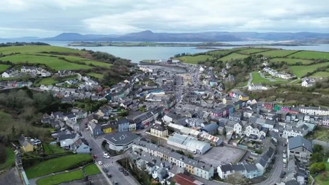 Bantry town Drone pan Stock Footage 304560778