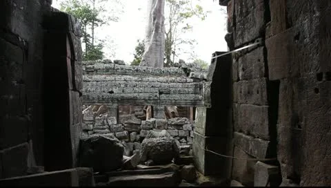 Banyan Tree at Banteay Kdei Stock Footage 10727322